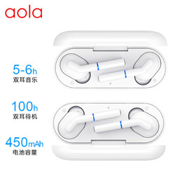 澳浪 aola 20xs maxⅡ降噪蓝牙耳机无线 入耳式超长续航运动耳塞适用苹果12华为pro荣耀小米红米k40 白色