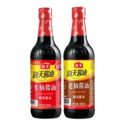 海天 生抽酱油 500ml+老抽酱油 500ml