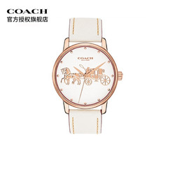 COACH 蔻驰 COACH蔻驰 GRAND格兰德系列 经典马车图案小牛皮36mm 石英防水表手表女表 14502973