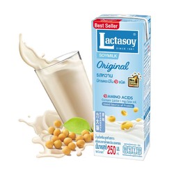Lactasoy 力大狮  原味豆奶 250ml*6盒 泰国进口饮料 儿童成人营养早餐奶液奶 大豆奶 踏青饮品
