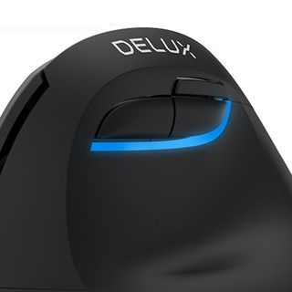 DeLUX 多彩 M618mini DB版 2.4G蓝牙 双模无线垂直鼠标 2400DPI RGB 黑色