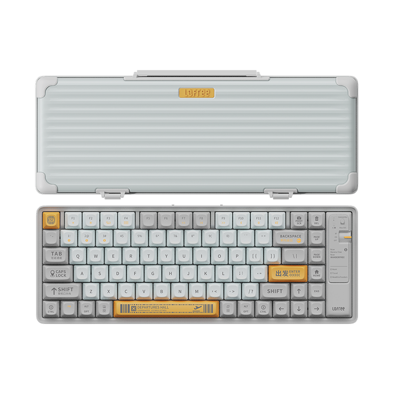 LOFREE 洛斐 OE901 84键 蓝牙 双模无线机械键盘 灰白色 佳达隆G轴茶轴 无光
