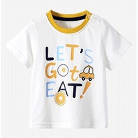 Miiow 猫人 儿童短袖印花t恤 黄色小汽车-白色 120