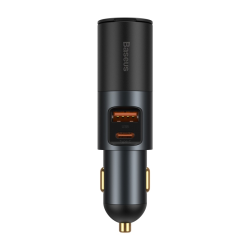 BASEUS 倍思 车载充电器 CCBT-C0G 120W快充(USB+Type-C+拓展点烟口)