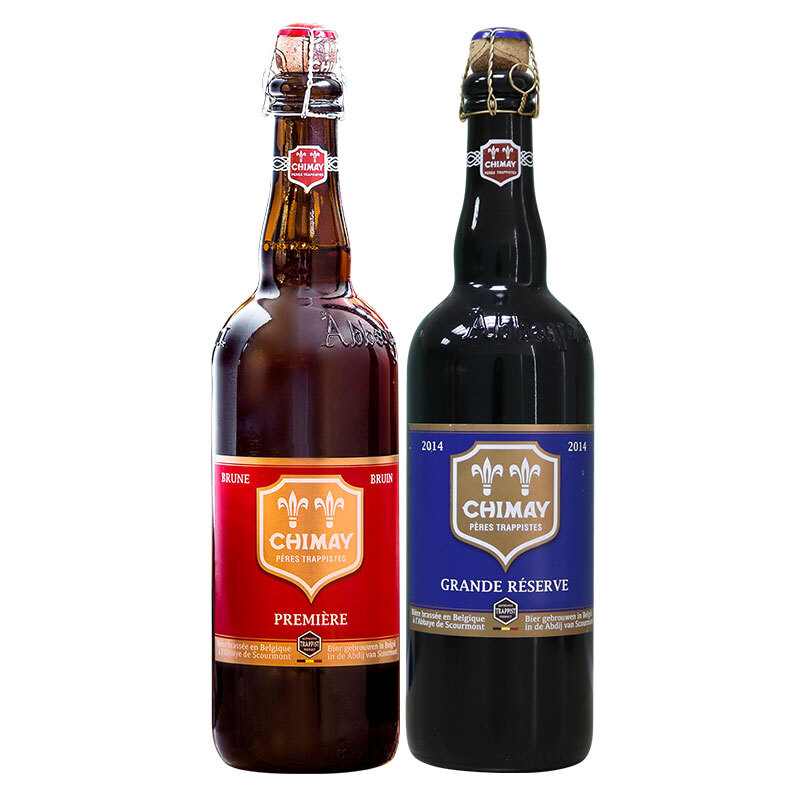 CHIMAY 智美 蓝帽/红帽 修道士精酿啤酒 750ml*2瓶礼盒装 比利时进口 春日出游