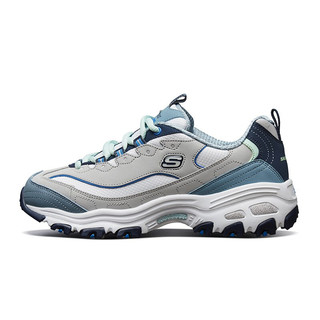 SKECHERS 斯凯奇 D'lites 1.0 女子休闲运动鞋 13143/GYBL 灰色/蓝色 35