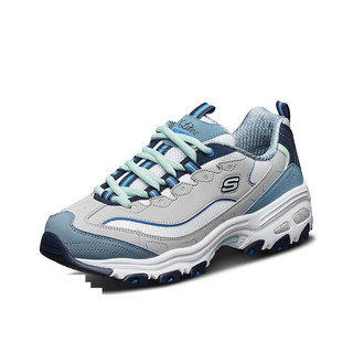 SKECHERS 斯凯奇 D'lites 1.0 女子休闲运动鞋 13143/GYBL 灰色/蓝色 37