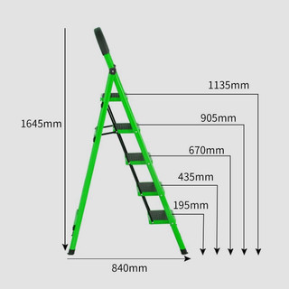 GULEINUOSI 古雷诺斯 N601-06 家用折叠梯子 绿色 五步