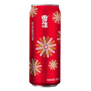 啤酒（Snowbeer） 节庆红罐8度500ml*12听 年货送礼 喜庆礼盒
