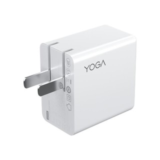 Lenovo 联想 YOGA CC65 氮化镓充电器 双Type-C 65W+双Type-C 数据线 1.5m 凝脂白