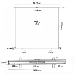 JAVES 全面屏地拉幕布 55英寸 16:9