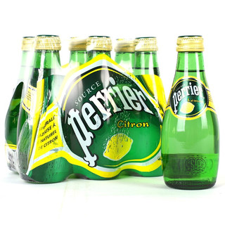 perrier 巴黎水 充气天然矿泉水 青柠味 200ml*24瓶