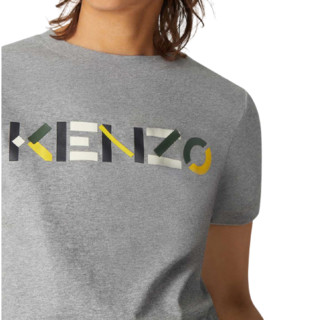 KENZO 凯卓 2021春夏系列 女士圆领短袖T恤 FB52TS8404SA 鸽子灰色 L