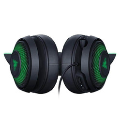 RAZER 雷蛇 北海巨妖 萌猫版 耳罩式头戴式主动降噪有线游戏耳机 黑色 USB-A