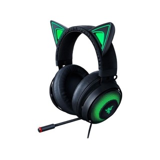 RAZER 雷蛇 北海巨妖 萌猫版 耳罩式头戴式主动降噪有线游戏耳机 黑色 USB-A