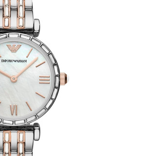 阿玛尼（ Emporio Armani）手表 2020年秋季新品贝母镶钻钢带时尚休闲百搭女士腕表 AR11290
