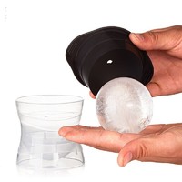 兜市精选 创意冰格冰球模具硅胶冰球容器威士忌大号圆球形磨具带盖制冰盒家用速冻冰箱冰粒冰块制冰模具 2个装