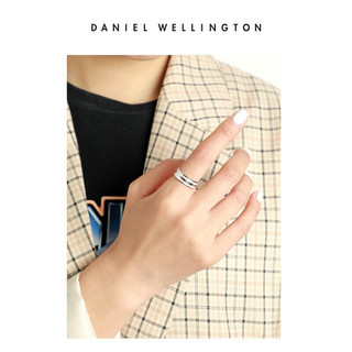 丹尼尔惠灵顿（DanielWellington）新品 绸缎白 银色戒指饰品简约百搭dw男女戒指 尺码11 DW00400048