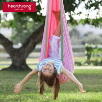 HearthSong哈尚室内户外秋千儿童吊椅玩具布袋悬挂吊篮 粉色-标配版