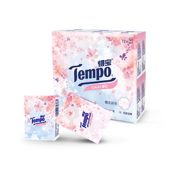 Tempo 得宝 Tempo得宝手帕纸限定樱花味印花4层12包便携面巾纸