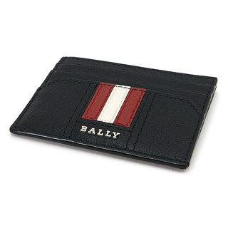 BALLY 巴利 新款男女通用牛皮红白条纹卡包卡夹 TALBYN LT 10 6224218 黑色