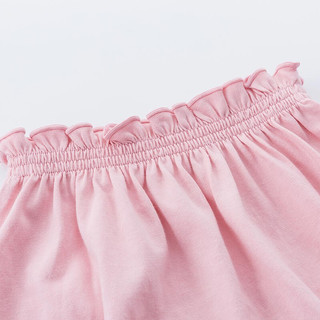 贝贝怡女童短裤夏季新款宝宝洋气透气可爱灯笼裤 浅粉 6个月/身高66cm