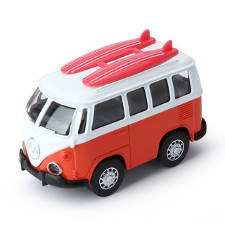 知识花园 儿童玩具车甲虫合金车回力车宝宝双层巴士玩具公交汽车玩具仿真模型玩具男孩 大众巴士合金回力车 橙色