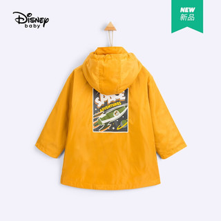 迪士尼 Disney男童童装儿童一手长两件套风衣长款宝宝外套帅气可拆上衣2020秋 DB031IE16 新森林黄 100cm