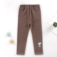 贝思童舒适柔软韩版打底裤 婴儿宝宝衣服 女童秋装直筒长裤子 儿童外穿居家百搭休闲裤 咖啡 110码