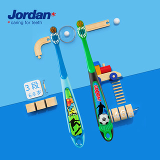 jordan 儿童指套训练护齿乳牙刷2支装 6-9岁 海豚&独角兽