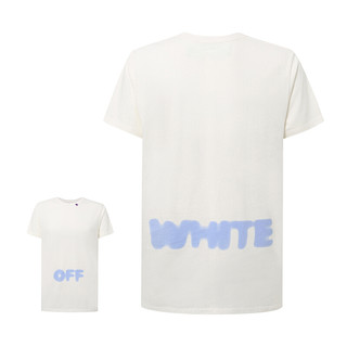 OFF-WHITE OFF WHITE 男士白色配黑色纹路棉质短袖T恤 OMAA027E181850060231