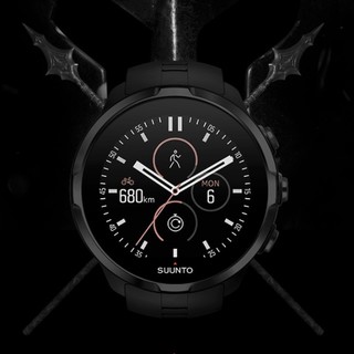 SUUNTO 颂拓 Spartan Sport Wrist HR 智能手表 50mm 酷黑精钢表盘 酷黑硅胶表带(GPS)