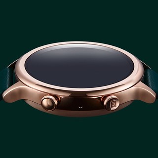 ticwatch C2 故宫联名款 智能手表 42.8mm 玫瑰金不锈钢表盘 绿色牛皮表带(北斗、GPS)