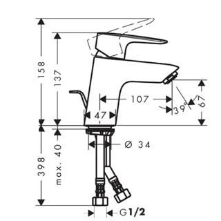 hansgrohe 汉斯格雅 Mysport系列 71111007 冷热台盆龙头