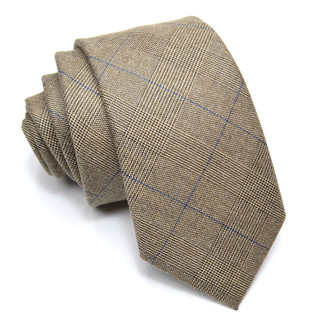 韩版窄款手打领带男士正装商务休闲质感职业格纹领带