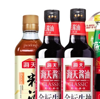 海天 调味品组合装 （料酒450ml+金标生抽500ml*2瓶+金标蚝油530g）