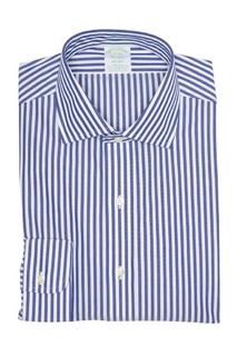 Pinstripe Print Long Sleeve Milano Fit Shirt