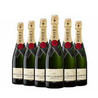 MOET & CHANDON 酩悦 Moet&Chandon;）经典香槟 起泡气泡葡萄酒 750ml*6 整箱装 法国香槟 原装进口洋酒