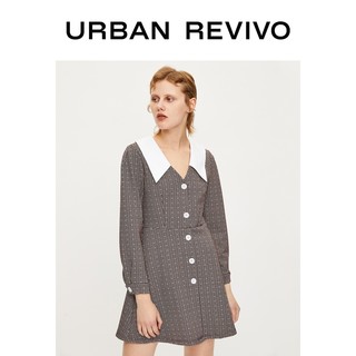 URBAN REVIVO YU02S7EE2003 女装时尚优雅气质翻领连衣裙