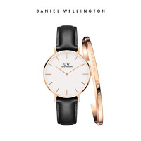 Daniel Wellington 丹尼尔惠灵顿 Danielwellington DW手表女手镯 32mm皮带女表石英表开口手环套装