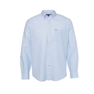 TOMMY HILFIGER商务经典百搭时尚男式衬衫 2XL国际版偏大一码 浅蓝色
