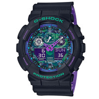 CASIO G-SHOCK YOUTH系列 GA-100BL-1A 黑蓝双显大表盘石英腕表