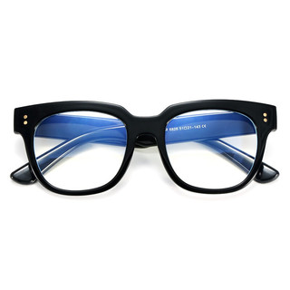 镜木师 3067 亮黑色TR眼镜框+防蓝光镜片