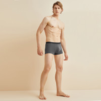 网易严选 男式竖纹抑菌平角内裤 灰色L