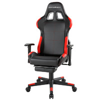 DXRACER 迪锐克斯 F01 电竞椅 黑红色 皮艺款 带搁脚