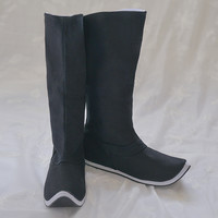 如梦霓裳汉服饰品复古翘头尖头皂靴官靴千层底手工男女鞋靴布靴（42码、黑色预售45天左右发货）