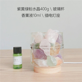 绿秀 扩香石香薰晶石精油水晶石香薰晶石香薰灯家用室内香氛礼物女 蓝白 双水晶 灯座款 蓝风铃（清新）中