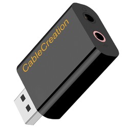 CABLE CREATION 科睿讯 CD0287 USB 外置独立声卡 黑色