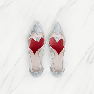Roger Vivier2021春夏新品女鞋Love系列PVC水晶高跟鞋闪钻单鞋