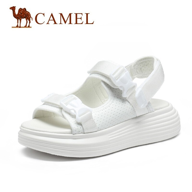 CAMEL 骆驼 A12296650 女士松糕底凉鞋 白色 39